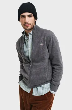Мужской серый шерстяной кардиган SUPERFINE LAMBSWOOL ZIP Серый XXL Gant 87214