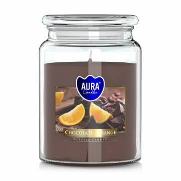 Ароматическая свеча в банке Bispol Scented Candle Aura Chocolate-Orange, 500 г (snd99-340)