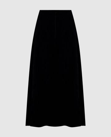 Черная юбка с шерстью с эффектом жатки