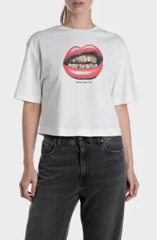 Женская белая футболка Белый S Replay W3410A.000.22658P