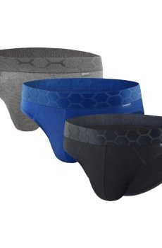 Трусы-слипы мужские Uniconf UPB40R1Set, Black/Dark Blue/Grey, размер XL, 3 шт