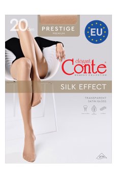 Колготки женские Conte elegant Prestige с эффектом нежного шелка, без шортиков, 20 DEN, Grafit, размер 5