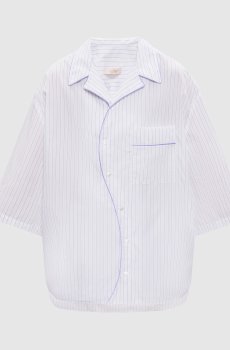 Белая рубашка Corta в полоску с вышивкой