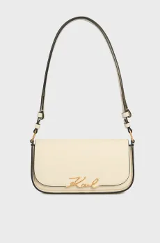 Женская белая кожаная сумка K SIGNATURE CB Белый ONESIZE Karl Lagerfeld 245W3043