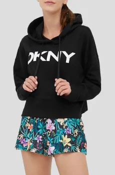Женское черное худи Черный XL DKNY DP1T8642