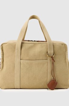 Бежевая дорожная сумка Weekender с логотипом