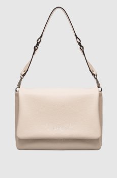 Бежевая кожаная сумка-мессенджер DOLLARO