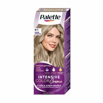Стойкая крем-краска для волос Palette Интенсивный цвет, 9-1 Холодный светлый блонд, 110 мл Стойкая крем-краска для волос Palette Интенсивный цвет, 9-1 Холодный светлый блонд, 110 мл