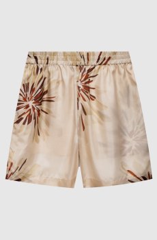 Бежевые шорты из шелка