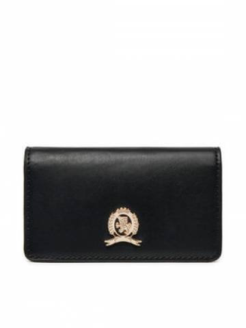 Tommy Hilfiger Великий жіночий гаманець Luxe Leather Med Flap AW0AW16576 Чорний Tommy Hilfiger Великий жіночий гаманець Luxe Leather Med Flap AW0AW16576 Чорний