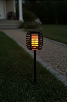 Сонячна LED лампа для встановлення в ґрунт - чорний
