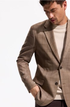 Reserved - Картатий блейзер slim fit - бежевий - 897KD-80P