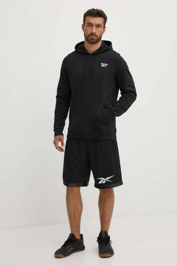 Кофта Reebok Identity мужская цвет чёрный с капюшоном однотонная 100202869 Кофта Reebok Identity мужская цвет чёрный с капюшоном однотонная 100202869