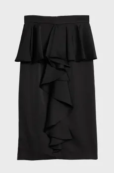 Женская черная юбка HUNS PICK RUFFLE Черный 42 Karl Lagerfeld 240W1206