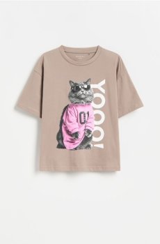 Reserved - Футболка з принтом - коричневий - 225LQ-88X