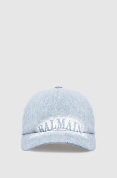 Голубая джинсовая кепка с логотипом