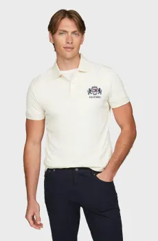 Мужское белое поло ICON GRAPHIC REG POLO Белый L Tommy Hilfiger MW0MW37516