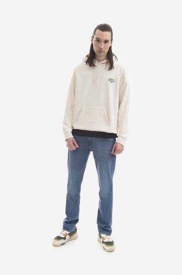 Хлопковая кофта A.P.C. Marvin мужская цвет чёрный с капюшоном с аппликацией COEZD.H27733-MARINE Хлопковая кофта A.P.C. Marvin мужская цвет чёрный с капюшоном с аппликацией COEZD.H27733-MARINE