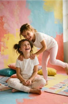 Набір з 2 бавовняних легінсів - різнобарвний