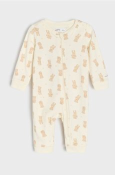 Бавовняний чоловічок з мотивом ведмедиків - кремовий