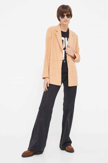 Пиджак Dkny цвет коричневый однобортный однотонная Пиджак Dkny цвет коричневый однобортный однотонная