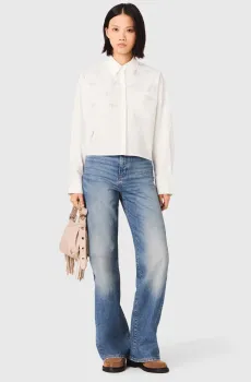 Женская белая рубашка Белый 38 MAJE MFPCM00713_White