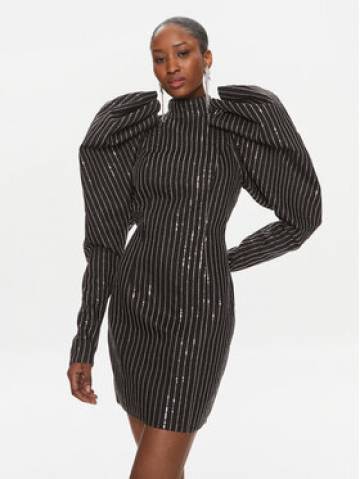 ROTATE Коктейльна сукня 112027100 Чорний Slim Fit ROTATE Коктейльна сукня 112027100 Чорний Slim Fit