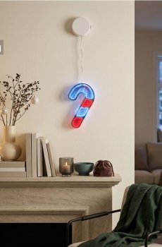Різдвяна LED-декорація у формі льодяникової тростини з ефектом нескінченного дзеркала - різнобарвний
