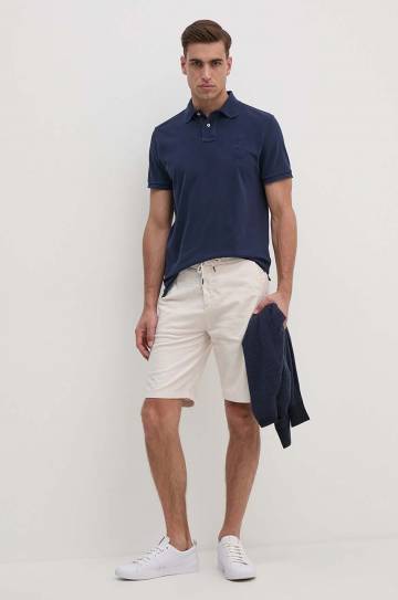 Хлопковое поло Polo Ralph Lauren цвет синий однотонный 710938137 Хлопковое поло Polo Ralph Lauren цвет синий однотонный 710938137