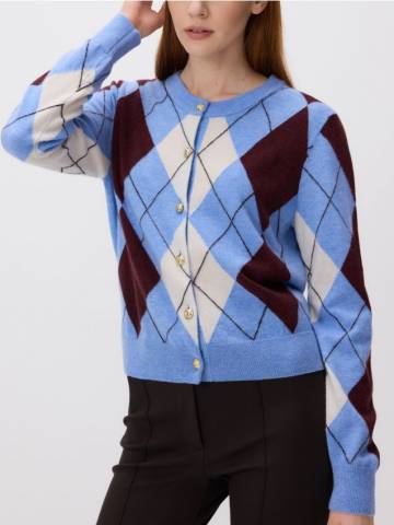 Reserved - Вовняний кардиган з візерунком - різнобарвний - 324HL-MLC
