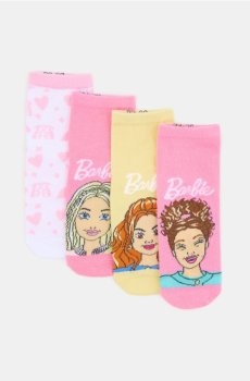 Ребристі шкарпетки 4 pack Barbie - рожевий