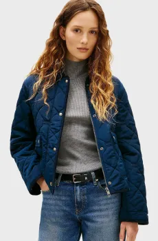 Женская темно-синяя куртка PADDED FLAG Синий M Tommy Hilfiger WW0WW47998