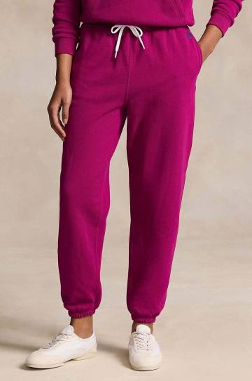 Спортивные штаны Polo Ralph Lauren цвет розовый однотонные Спортивные штаны Polo Ralph Lauren цвет розовый однотонные