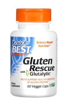 Ферменты для переваривания глютена Doctors Best Gluten Rescue, 60 вегетарианских капсул