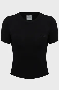 Женская черная футболка Черный XS Guess V6YI02.K4259;JBLK