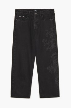 Cropp - Вільні джинси з ефектом виварювання - чорний