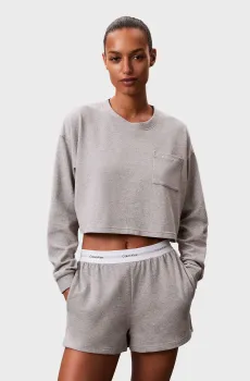 Женский серый лонгслив LOGO JERSEY Серый XL Calvin Klein LV00QS7516