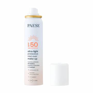 Ультралегкий защитный спрей поверх макияжа Paese Ultra-Light Protective Mist Over Make-Up, SPF 50, 75 мл Ультралегкий защитный спрей поверх макияжа Paese Ultra-Light Protective Mist Over Make-Up, SPF 50, 75 мл