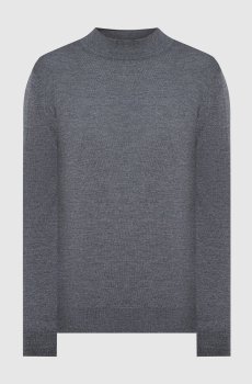 Серый меланжевый джемпер из шерсти