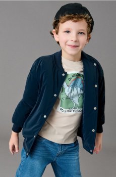 Бомбер куртка з легкою підкладкою - темно-синій