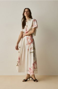 Reserved - Спідниця міді з квітковим принтом - різнобарвний - 754KB-MLC