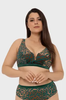 Женский темно-зеленый лиф от купальника с узором Зеленый 36E MARC&ANDRE L2507-YP-682