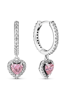 Сережки "Серце з блискучим ореолом"