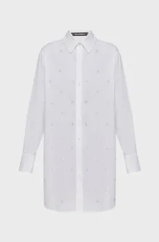 Женская белая рубашка RHINESTONE Белый 40 Karl Lagerfeld A1W11018