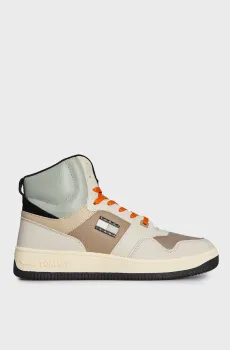 Мужские кожаные хайтопы TJM  BASKET MID LEATHER Разноцветный 42 Tommy Jeans EM0EM01258