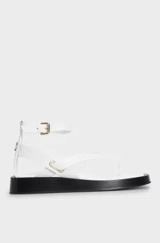 Женские белые кожаные сандалии ILIANNA Белый 37 DKNY K1493527