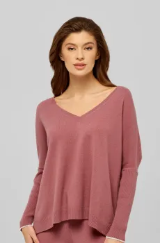 Женский розовый кашемировый пуловер Розовый 42 MARC&ANDRE W21-00CH116