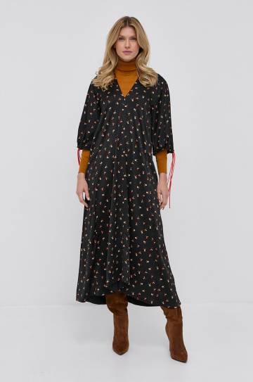 Платье Victoria Victoria Beckham цвет чёрный midi oversize Платье Victoria Victoria Beckham цвет чёрный midi oversize