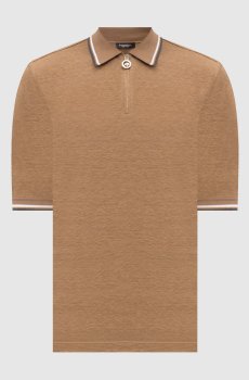 Коричневое поло из льна