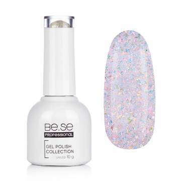 Гель-лак для ногтей Be.Se Professional Gel Polish Collection Glitter 31 Прозрачный, с голографической поталью, 10 г Гель-лак для ногтей Be.Se Professional Gel Polish Collection Glitter 31 Прозрачный, с голографической поталью, 10 г